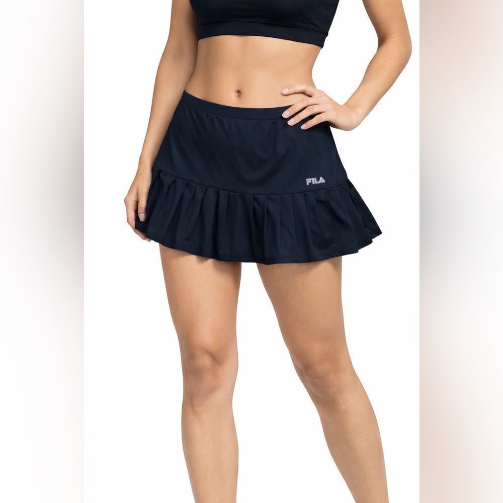 Fila Women's Essentials Pleated Compression Shorts Skirt in Black Size Small